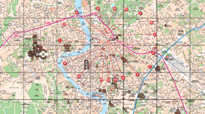 罗马市 中心地图